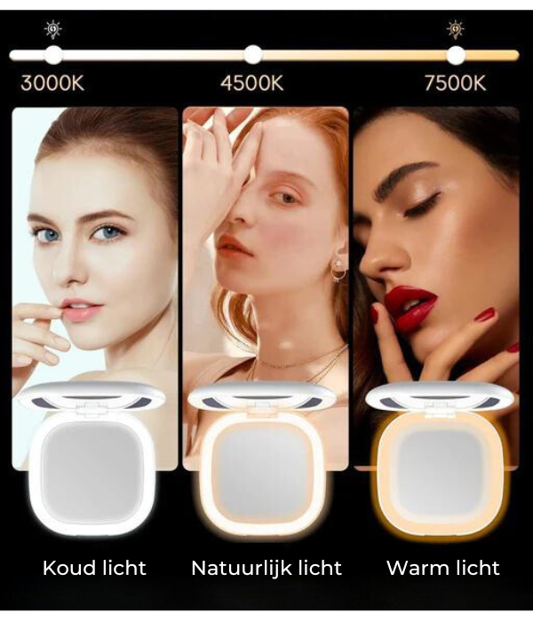 GlowMirror l Make-up Spiegel met LED-verlichting