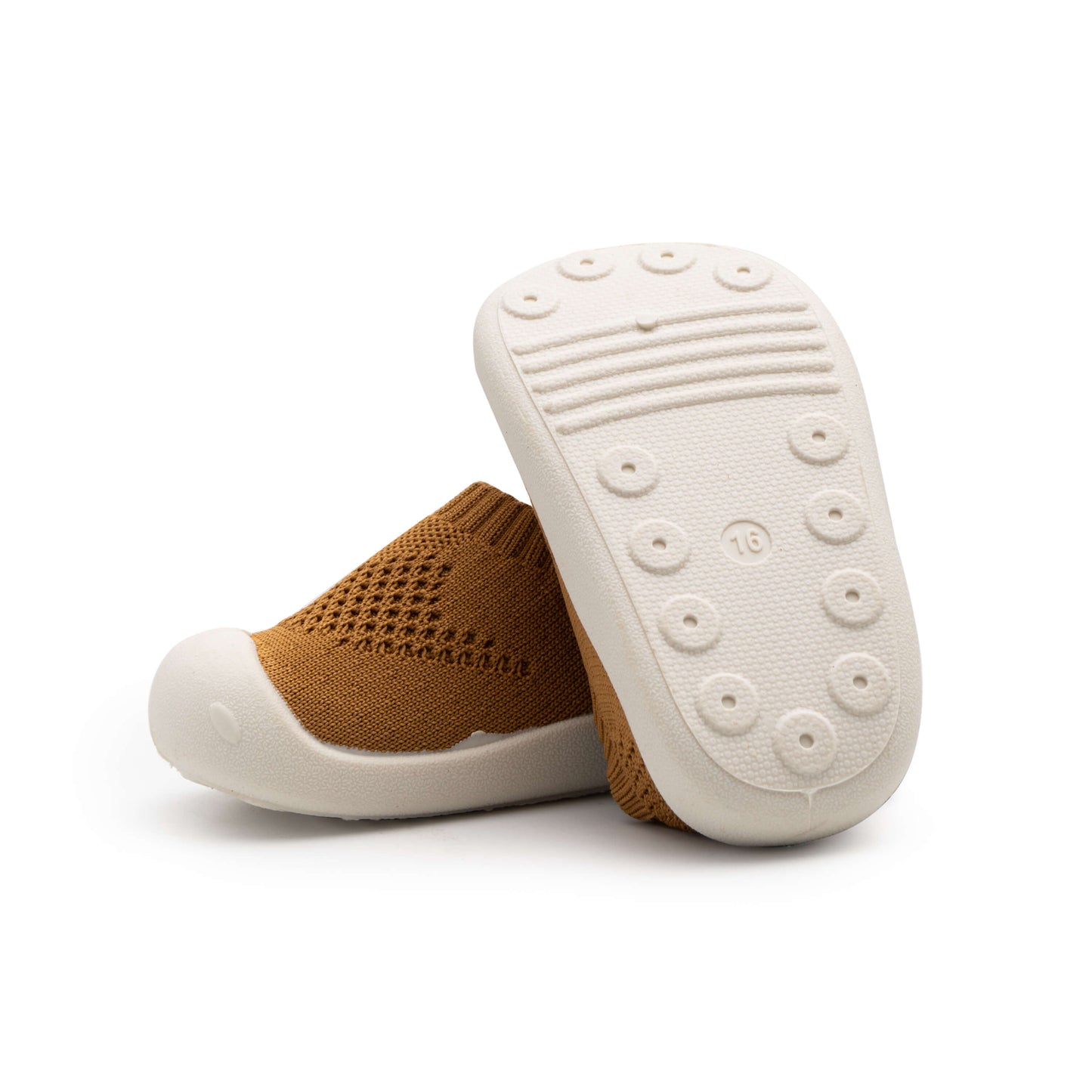 BabyComfort - Ademend Neutraal Gebreid - Antislip Baby Schoen-Sokken