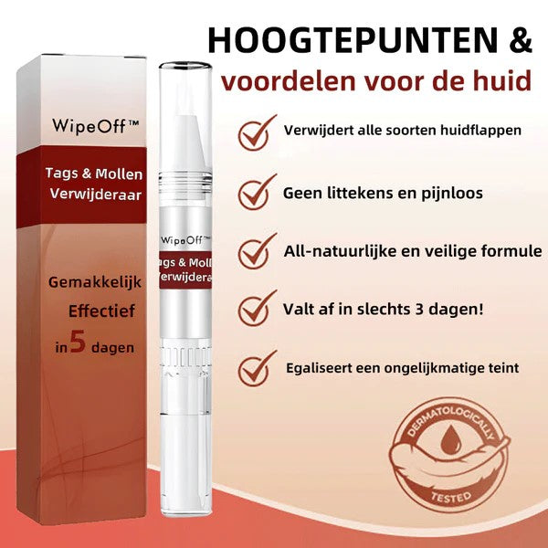 WipeOff Clean™ | Moedervlek en Wratten verwijderaar | 1 + 1 GRATIS