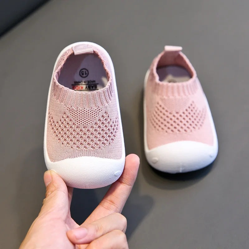 BabyComfort - Ademend Neutraal Gebreid - Antislip Baby Schoen-Sokken