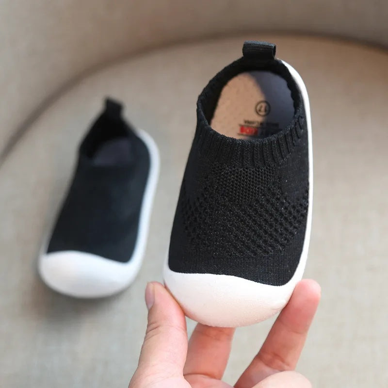 BabyComfort - Ademend Neutraal Gebreid - Antislip Baby Schoen-Sokken
