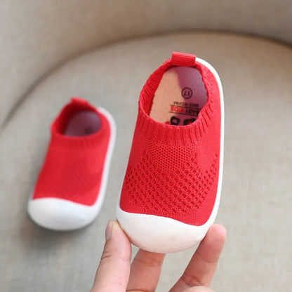 BabyComfort - Ademend Neutraal Gebreid - Antislip Baby Schoen-Sokken
